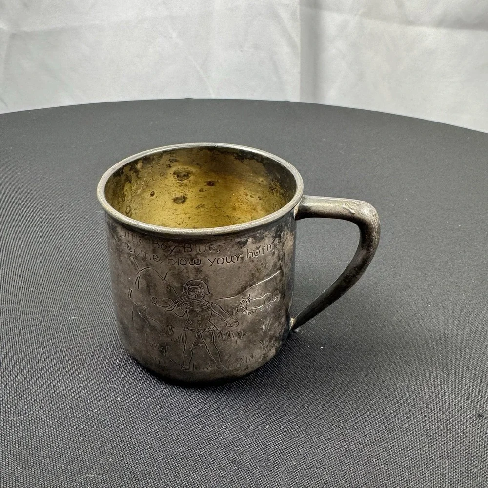 Little Boy Blue Silver Plated Mug Drinkware Cup Goblet - 2.5